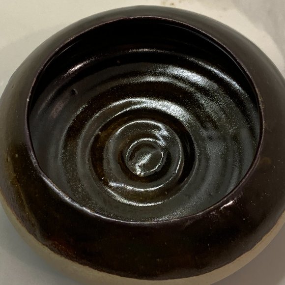 Handcrafted Pottery With Blue and Brown Glaze - Picture 5 of 9